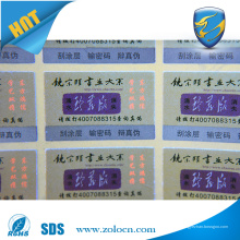 Neueste OEM UV 3D Sicherheits-Etikett Kundenspezifische Druck-Sicherheits-Aufkleber